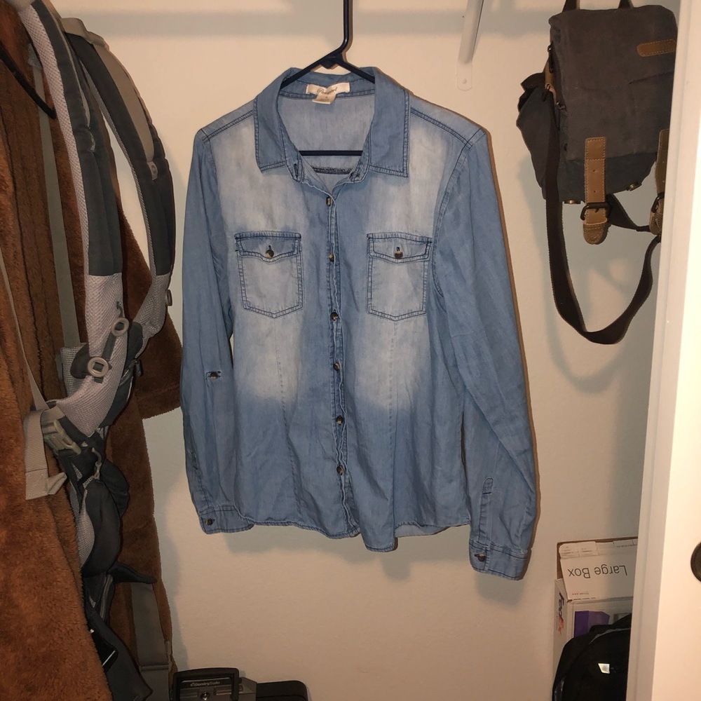 Denim Button Up Blouse